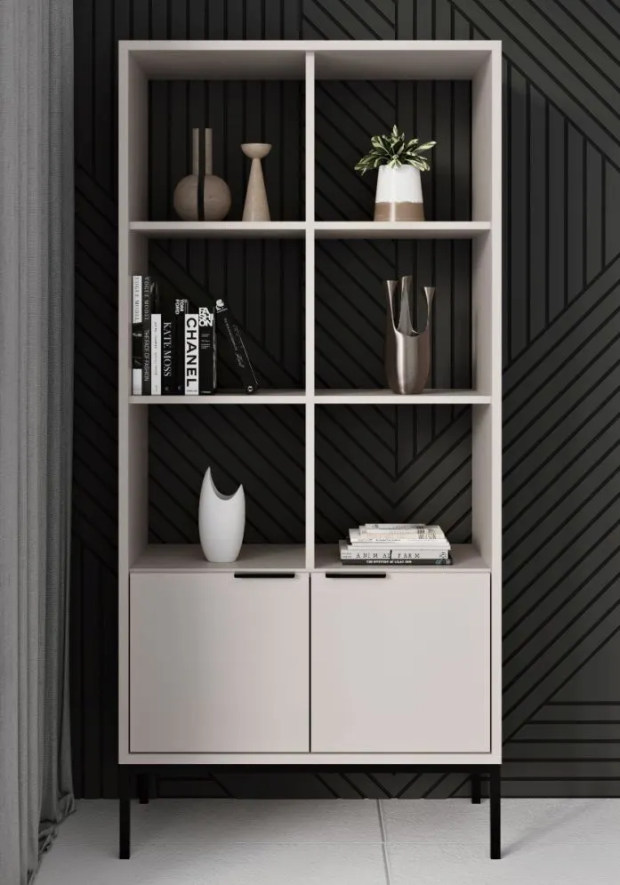 Regał AUSTIN kaszmir/czarny na metalowych nogach I sklep meblowy MIRAT. styl GLAMOUR