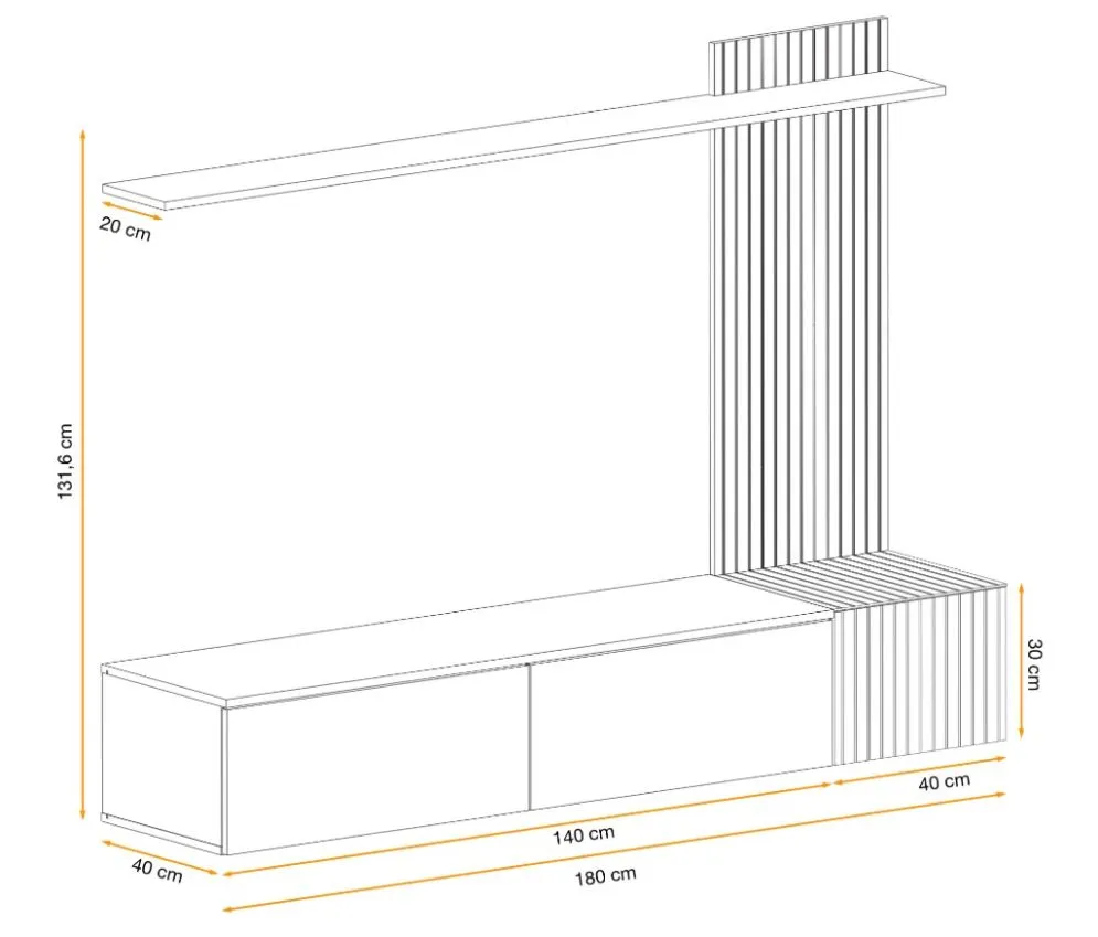 Meblościanka SOLO kaszmir/dąb artisan wisząca I sklep meblowy MIRAT.