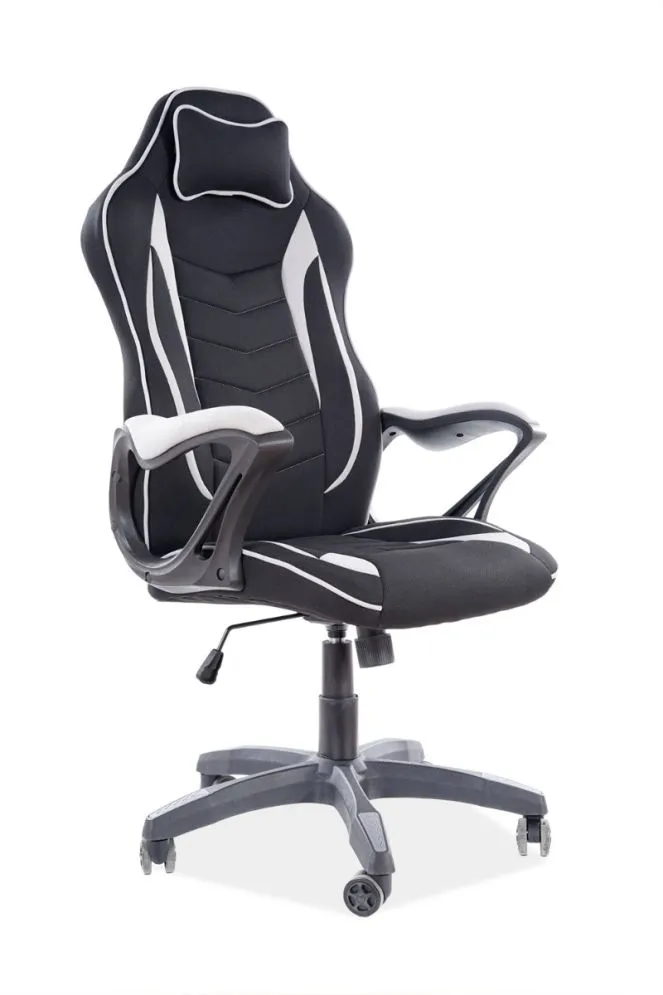 Fotel gamingowy ZENVO czarny/szary z podłokietnikami stałymi | MIRAT. w stylu  kolekcja