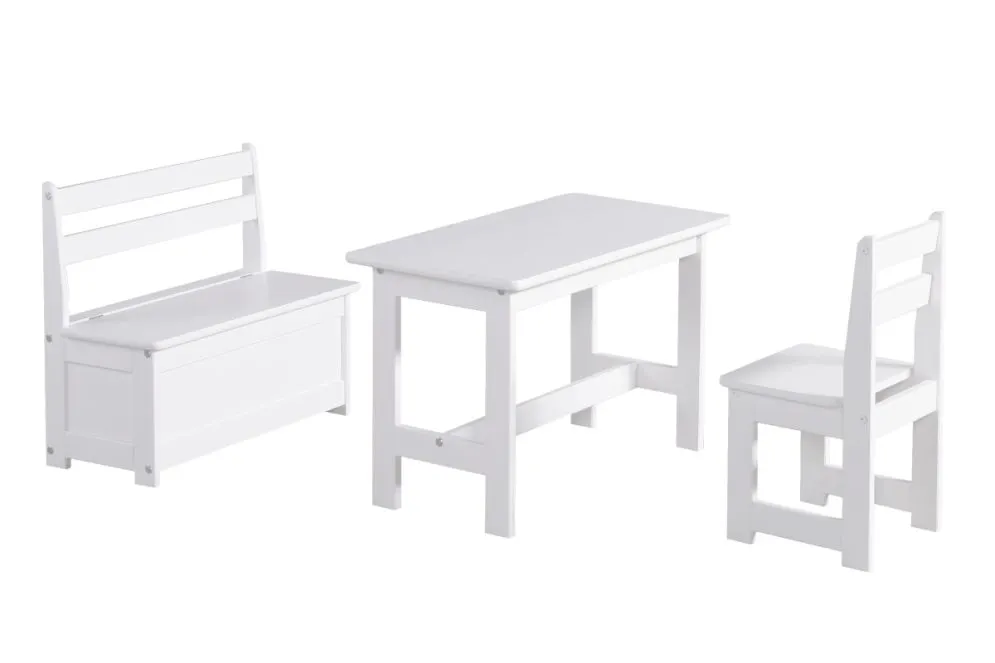 Biały drewniany stolik dziecięcy polskiej produkcji MALUCH