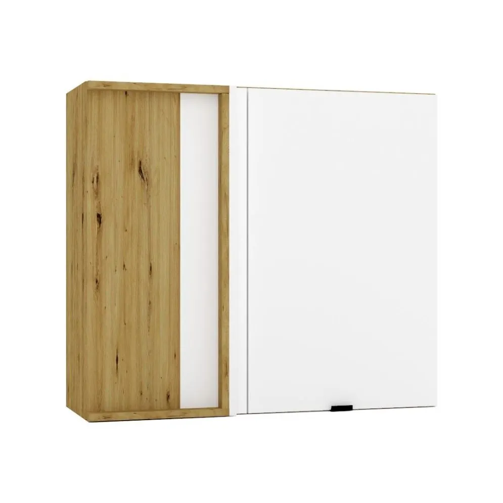 Wisząca szafka kuchenna narożna GIANNA WNP90 P/L biała alaska/dąb artisan I sklep meblowy MIRAT. styl SKANDYNAWSKI