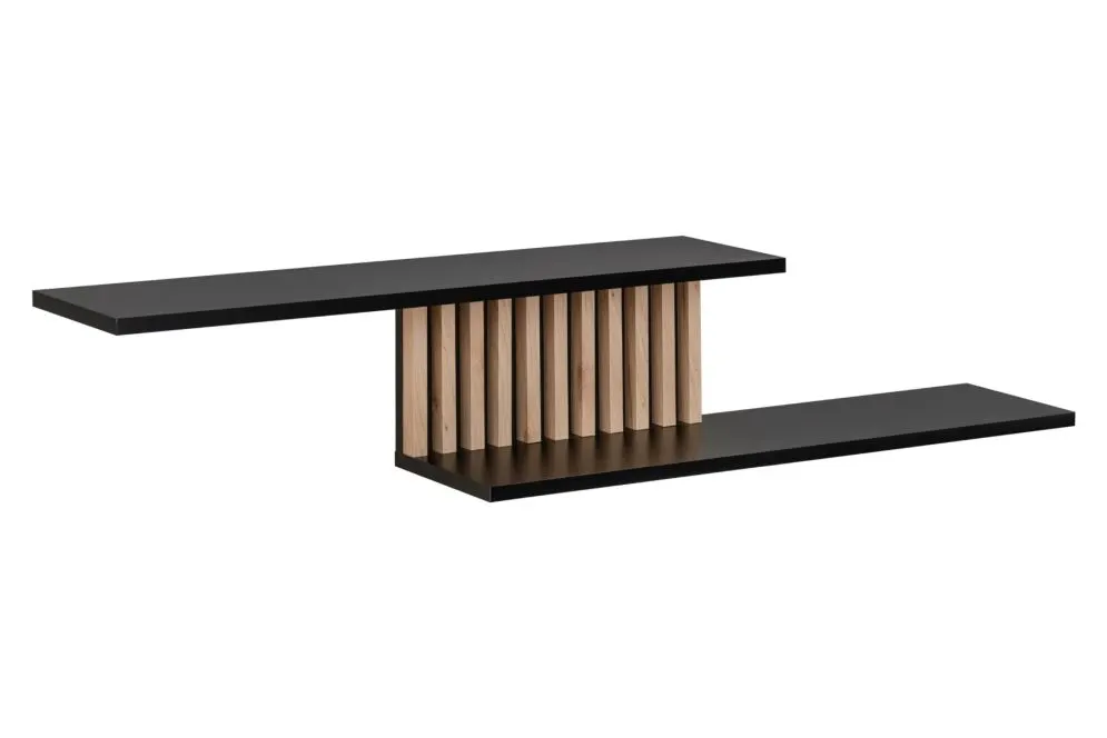 Półka CAMERON hickory jackson/czarna ścienna I sklep meblowy MIRAT.