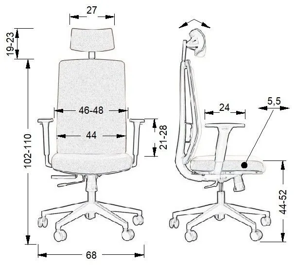 Fotel biurowy ZN-807-B czarny ergonomiczny do biurka | MIRAT.