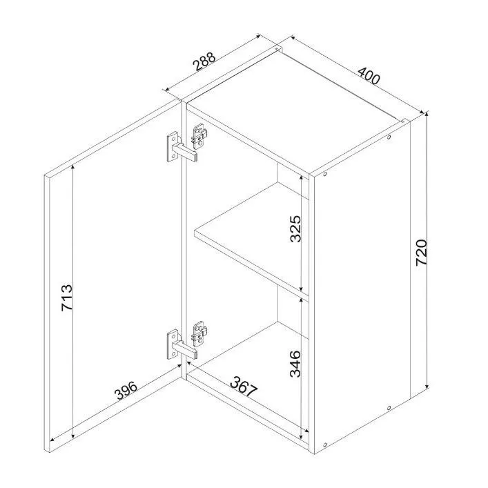 Wąska szafka kuchenna górna GIANNA W40 P/L biała alaska/dąb artisan I sklep meblowy MIRAT. styl SKANDYNAWSKI