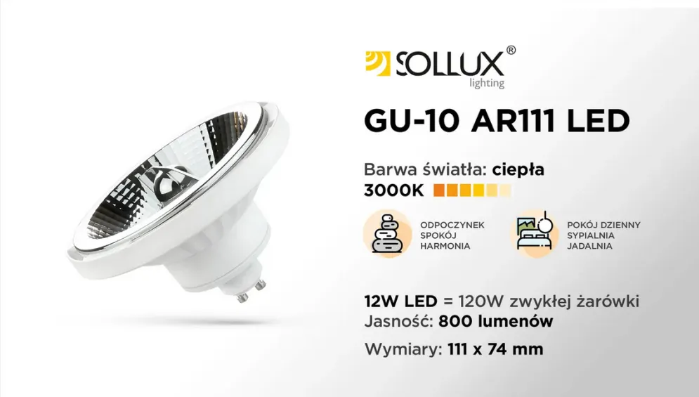 Żarówka LED GU10 3000K 12W 800lm I sklep meblowy MIRAT.