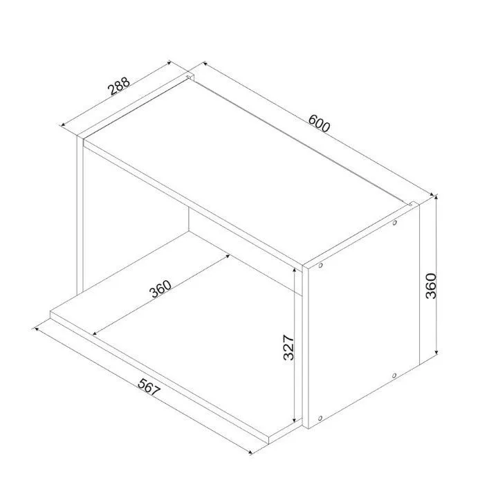 Wisząca szafka kuchenna pod mikrofalę GIANNA WO60 MV dąb artisan I sklep meblowy MIRAT.