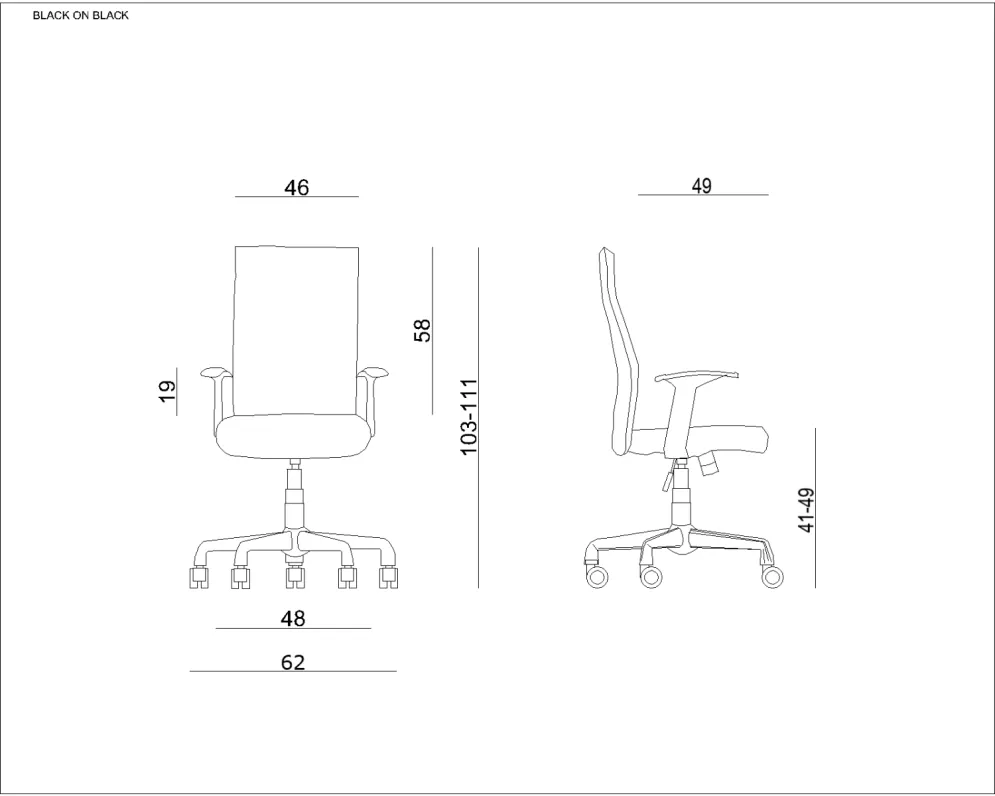 Fotel biurowy BLACK ON BLACK żółty do biurka | MIRAT. w stylu  kolekcja