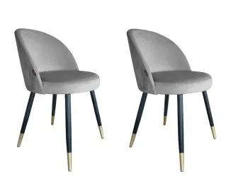 Zestaw krzeseł TANEW VELVET GOLD 2 szt szare