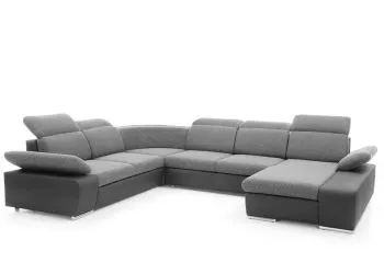 Narożnik z funkcją spania DAKOTA III szary/grafitowy prawy/lewy