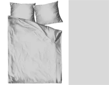 Pościel satynowa jednobarwna Bielbaw 140x200 jasnoszara