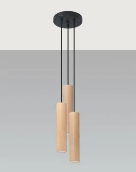Lampa wisząca LINO 3P drewniana