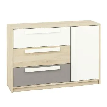 Komoda DOT 138 buk/biała/szara