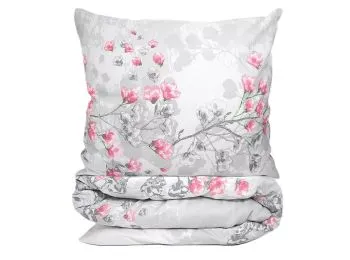 Pościel satynowa KYOTO GRAY 160X200 szara Premium