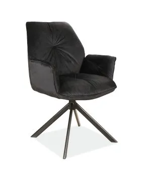 Krzesło tapicerowane BOOGIE II VELVET czarne