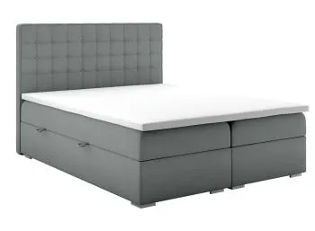 Łóżko kontynentalne REZEN 180x200 szare velvet z pojemnikiem