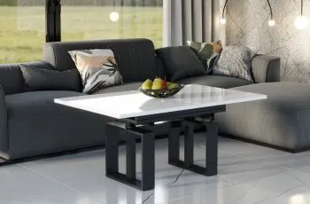 Ława rozkładana podnoszona EMPOLI 110(170)x65 biały połysk