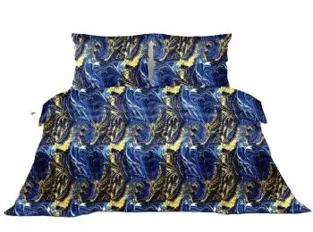 Pościel satynowa Gold Line 140x200 Galaxy granatowa