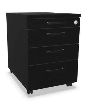 Kontenerek biurowy EASY SPACE MOB PB 4S 43cm czarny grafitowy mobilny