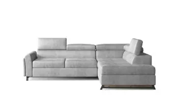 Narożnik z funkcją spania KAIROS VELVET szary prawy