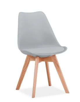 Krzesło KRIS jasno szare/buk