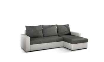 Narożnik z funkcją spania LIVIO uniwersalny lewy/prawy grafitowy/biały