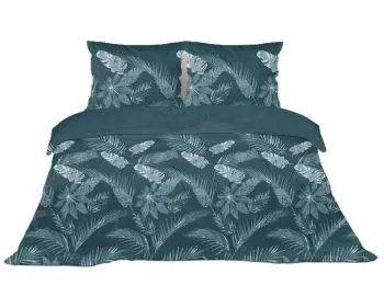 Pościel satynowa Gold Line 140x200 Misty Jungle zielona