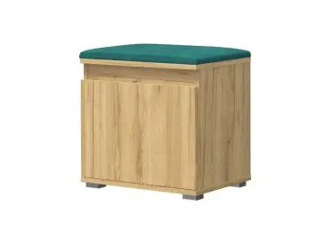 Szafka na buty z siedziskiem SINGAPUR 50 dąb craft/zielona