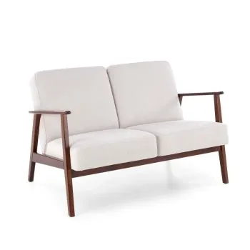 Sofa MILANO 2S jasna beżowa/orzech dwuosobowa