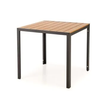 Stół ogrodowy FIERRO 80x80 brązowy/czarny