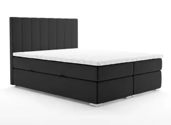 Łóżko kontynentalne SALIMA 180x200 czarne velvet z pojemnikiem