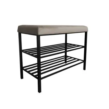 Stojak na buty z siedziskiem GAJA MG09 czarny/szarobeżowy