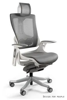 Fotel biurowy WAU 2 biały/szary siatka