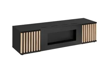 Szafka RTV CAMERON 160 hickory jackson/czarna z biokominkiem