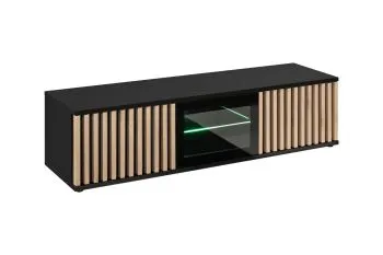 Szafka RTV CAMERON LED 160 hickory jackson/czarna