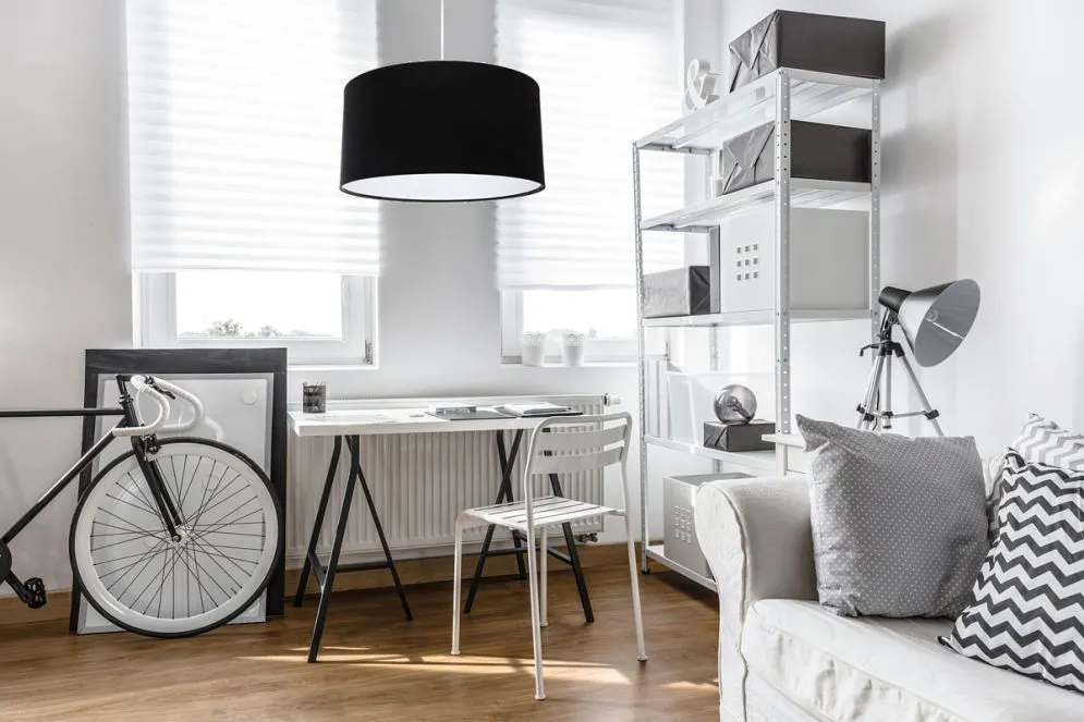 Lampa wisząca HOME 50 czarna/biała minimalistyczna nad stół | MIRAT. w stylu  kolekcja