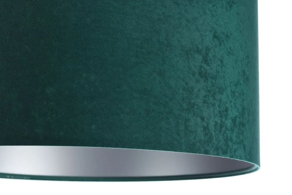Lampa wisząca HOME 30 zielona/srebrna welurowa do salonu | MIRAT.