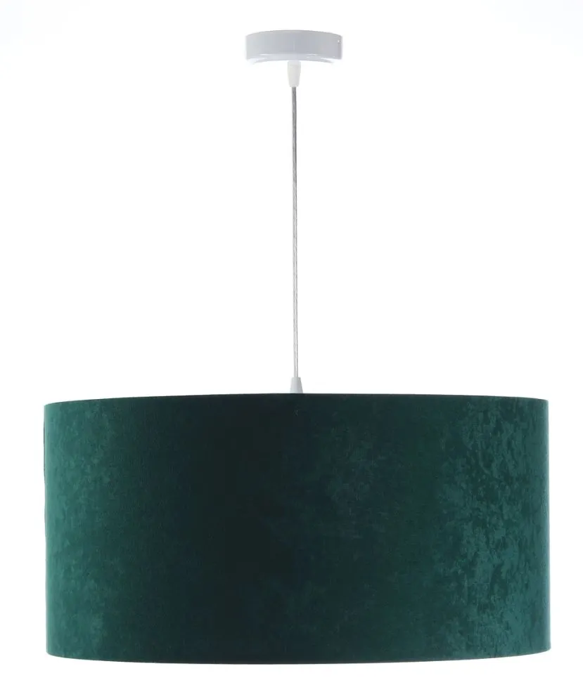 Lampa wisząca HOME 30 zielona/srebrna welurowa do salonu | MIRAT.