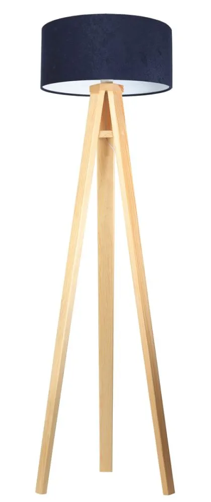 Lampa stojąca HOME 40 granatowa/biała/sosna podłogowa | MIRAT.