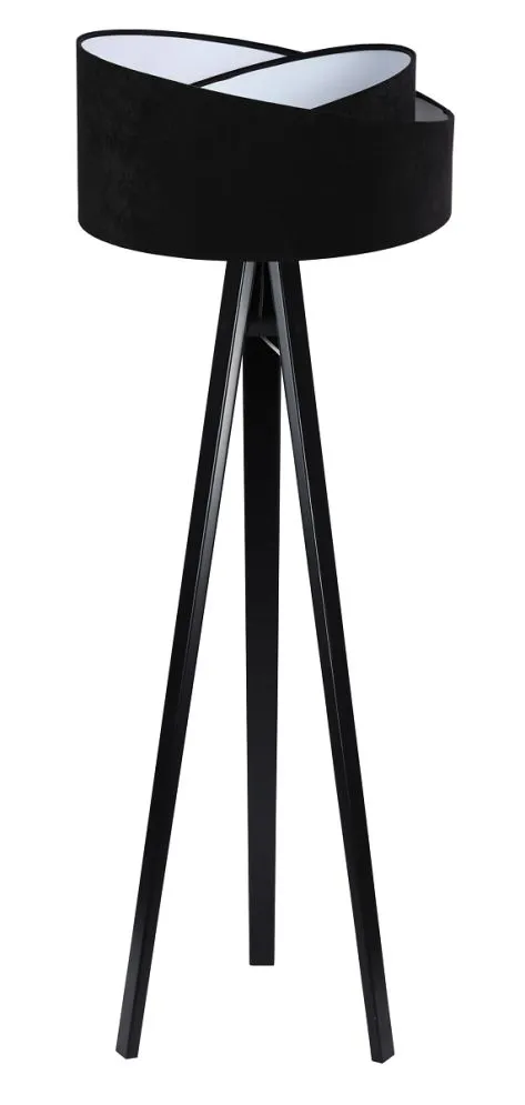 Lampa stojąca GEMSTONE czarna asymetryczna welurowa | MIRAT.