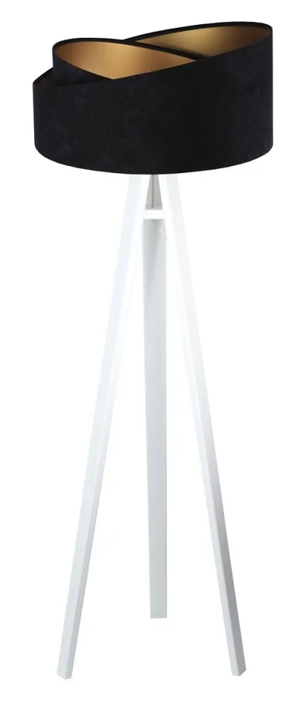 Lampa stojąca GEMSTONE czarna/złota/biała nowoczesna | MIRAT.