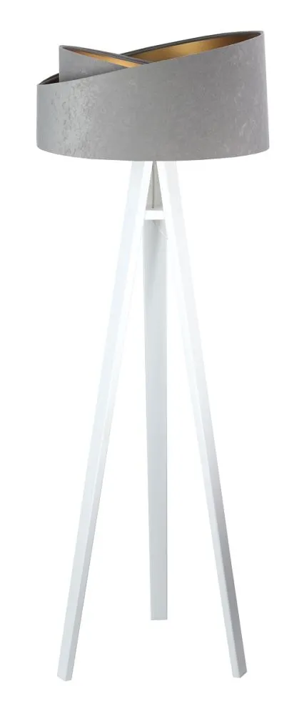 Lampa stojąca GEMSTONE szara/złota/biała w stylu skandynawskim | MIRAT.