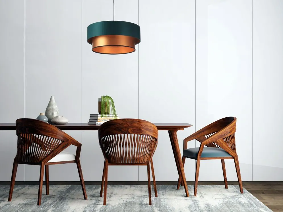 Lampa wisząca DOUBLE GREEN 50 zielona/miedziana polskiej produkcji | MIRAT. w stylu  kolekcja