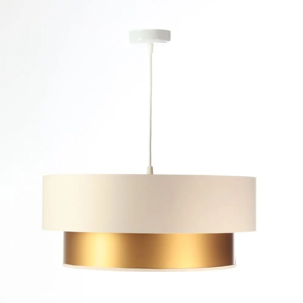 Lampa wisząca DOUBLE CREAM 60 kremowa/złota do jadalni | MIRAT. w stylu  kolekcja