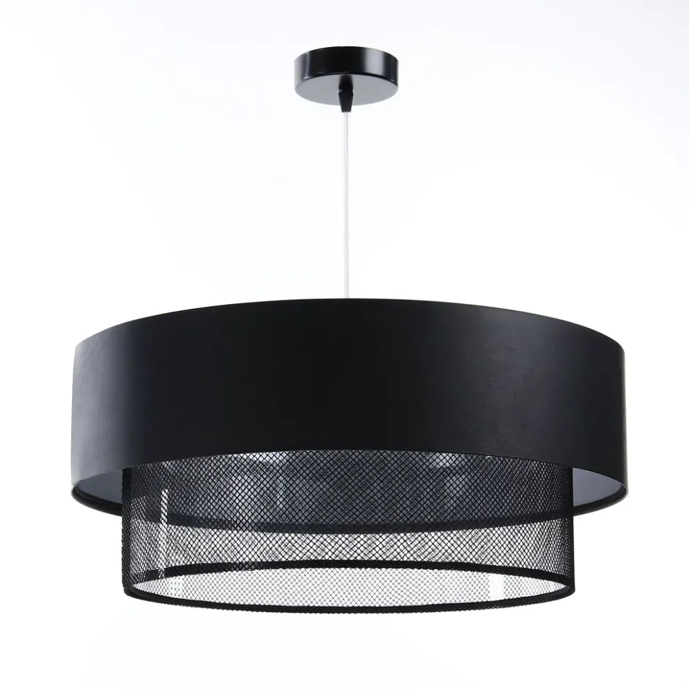 Lampa wisząca DOUBLE NET 40 czarna w stylu industrialnym | MIRAT.