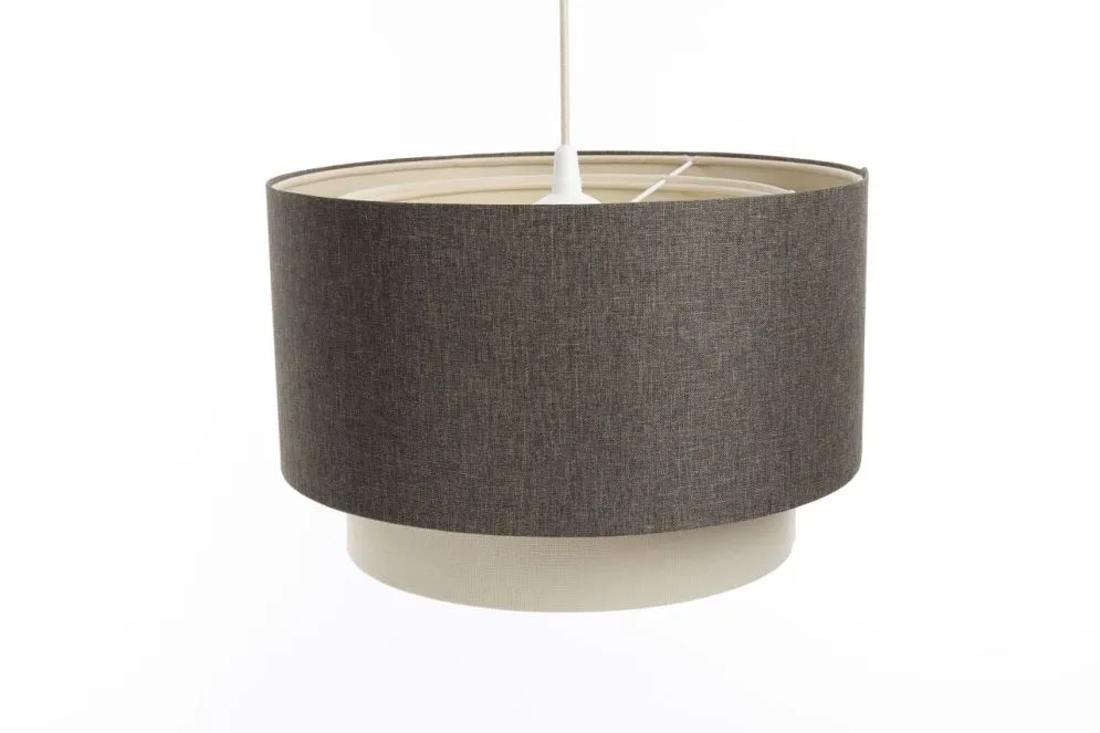 Lampa wisząca ERUTAN DOUBLE RATTAN 60 szara/kremowa nad stół I sklep meblowy MIRAT.