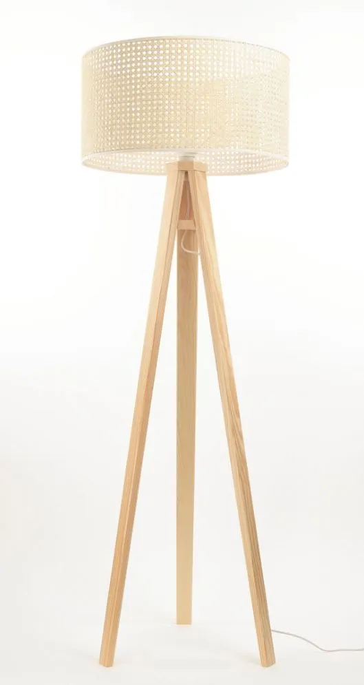 Lampa stojąca BOHO 40 rattan naturalny na trójnogu | MIRAT.
