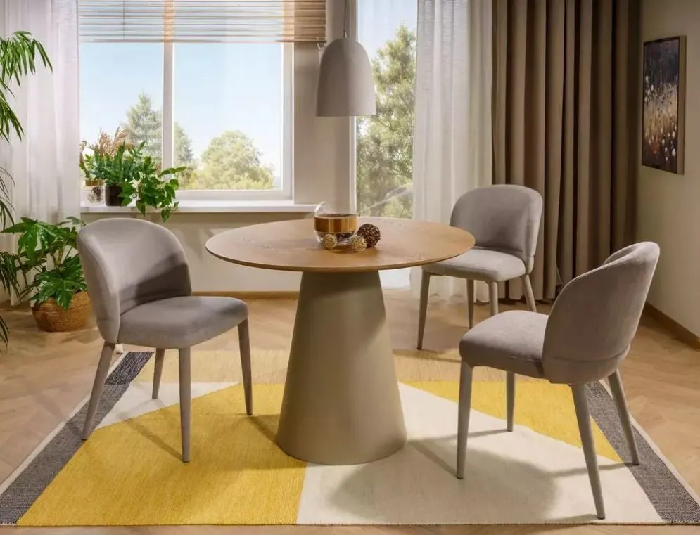 Stół z kaszmirową podstawą ANGEL 100x100 | MIRAT styl SKANDYNAWSKI