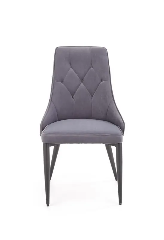 Krzesło K365 VELVET szare z metalowymi nogami do salonu | MIRAT. w stylu GLAMOUR kolekcja