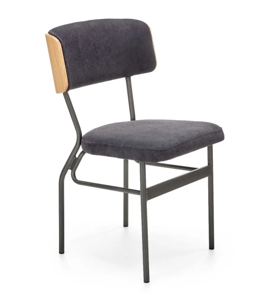 Krzesło SMART-KR VELVET ciemnoszare/naturalne w stylu Vintage | MIRAT. w stylu LOFT, VINTAGE kolekcja