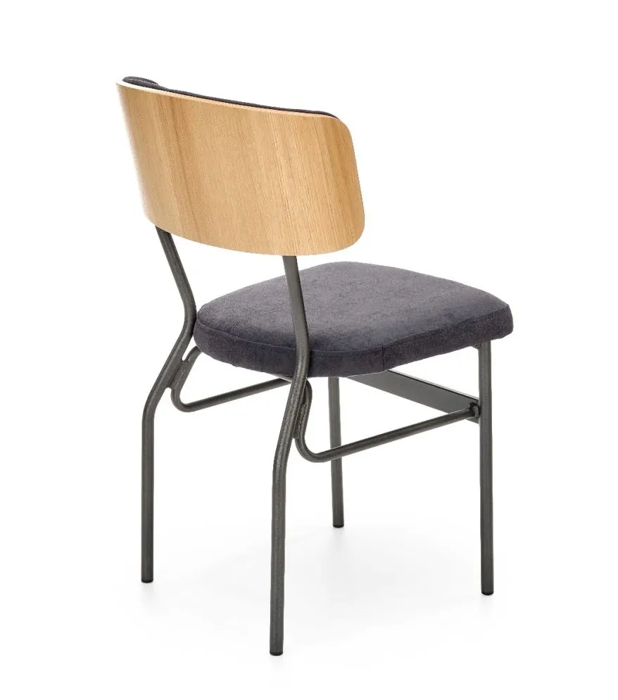 Krzesło SMART-KR VELVET ciemnoszare/naturalne w stylu Vintage | MIRAT. w stylu LOFT, VINTAGE kolekcja